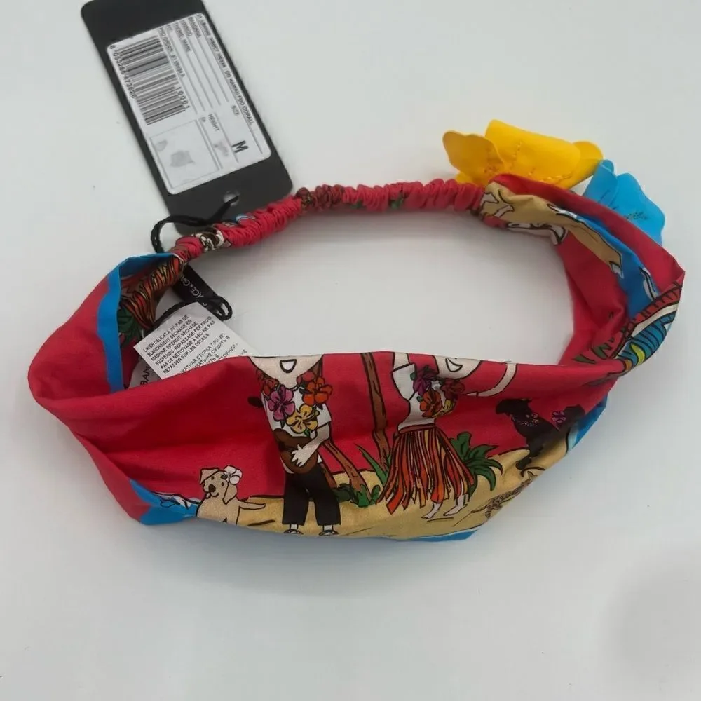 Dolce and Gabbana Printed Elastic Headband with Tags